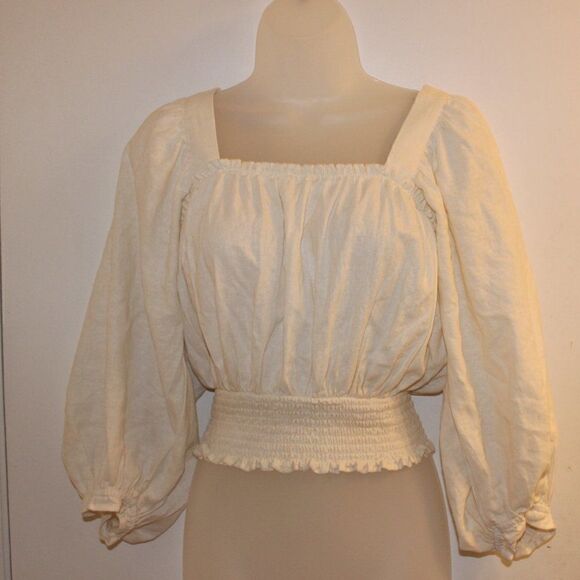 FOREVER 21Ivory  Blouse Women Size M Medium - Picture 5 of 10